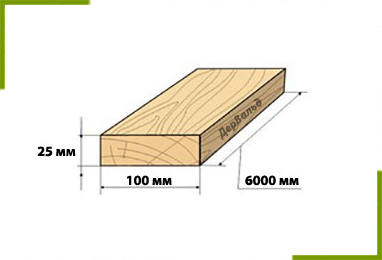 Доска дюймовка 25x100x6000 (2сорт)