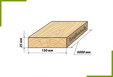Доска дюймовка 25x150x6000 (2сорт)